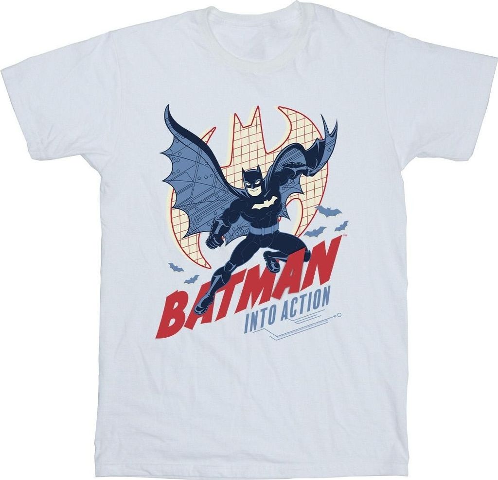 DC Comics - "Into Action" T-Shirt für Herren BI15197 (S) (Weiß)