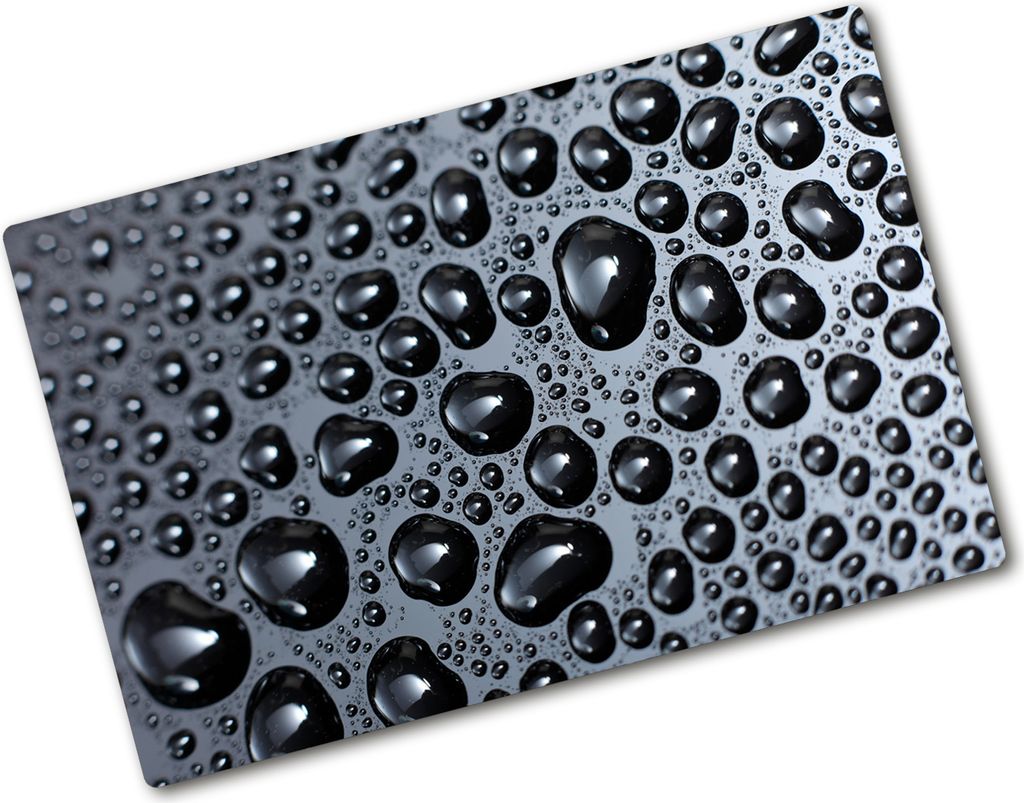 Tulup Glas Herdabdeckplatte - 80x52 cm - Glaskeramikkochfeld-Abdeckung Spritzschutz Glasabdeckplatte - Einteilig - Sonstige - Wassertropfen - Schwarz