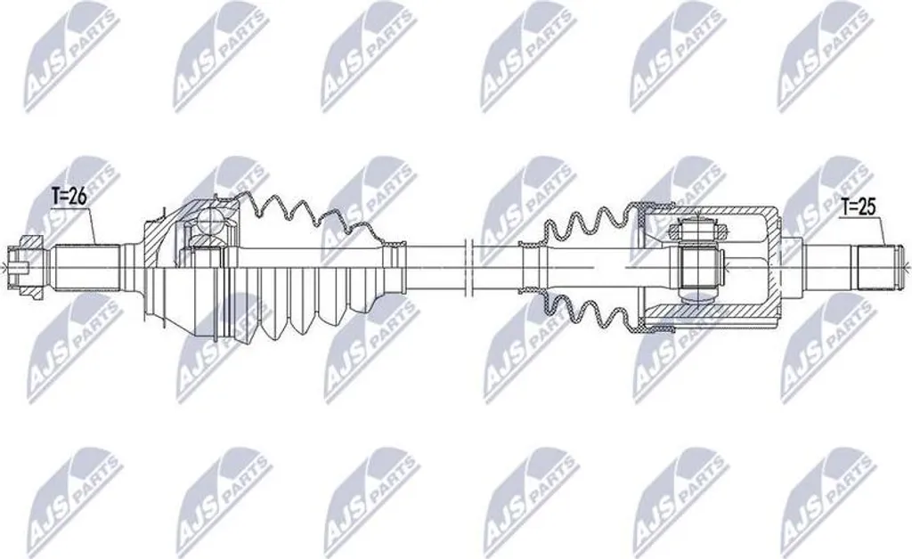 Arbre d'entraînement renforcé NTY NPW-HD-052 compatible Jazz Honda