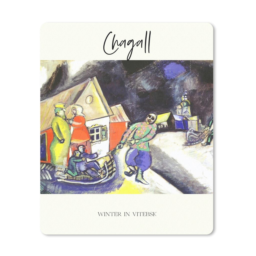 MuchoWow Mauspad Mousepad Marc Chagall - Winter in Witebsk - Gemälde 19x23 cm - Mousepads - Maus Mat - Pad - Mausunterlage - Mauspads - Spielen