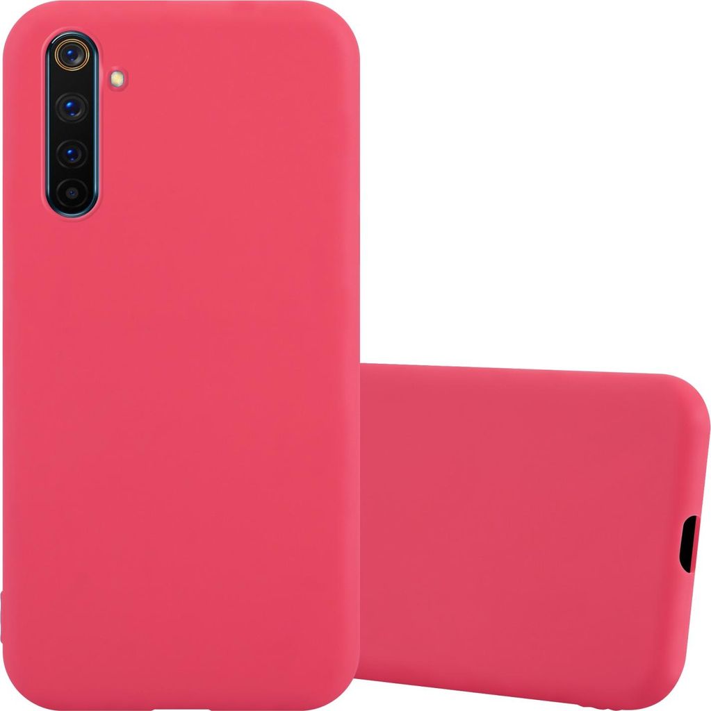 Cadorabo Hülle für Realme 6 PRO Schutzhülle in Rot Handyhülle TPU Silikon Etui Case Cover