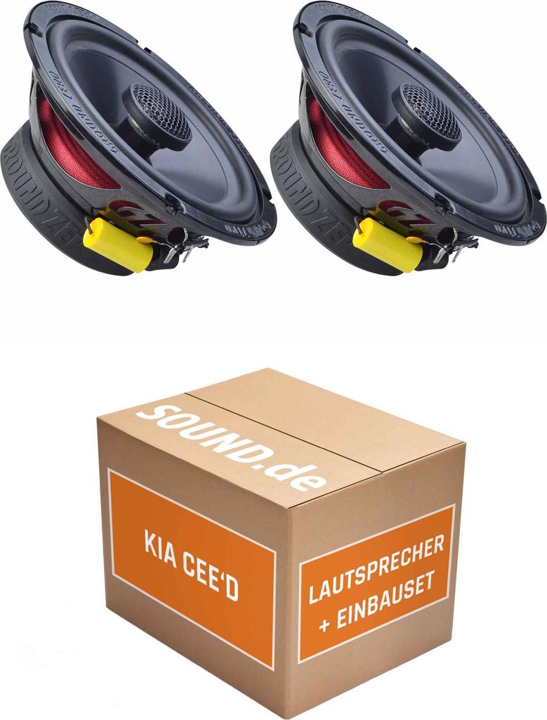 Lautsprecher Boxen Einbaupaket vorne Ground Zero GZRF 6.5SQX passend für KIA Ceed Typ ED | 2x Tief-Mitteltöner mit integriertem Hochtöner 140W MAX