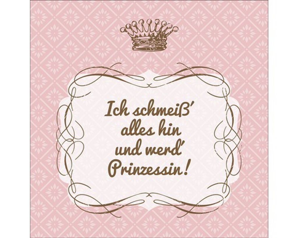 Glasbild Ich werd' Prinzessin 30x30 cm