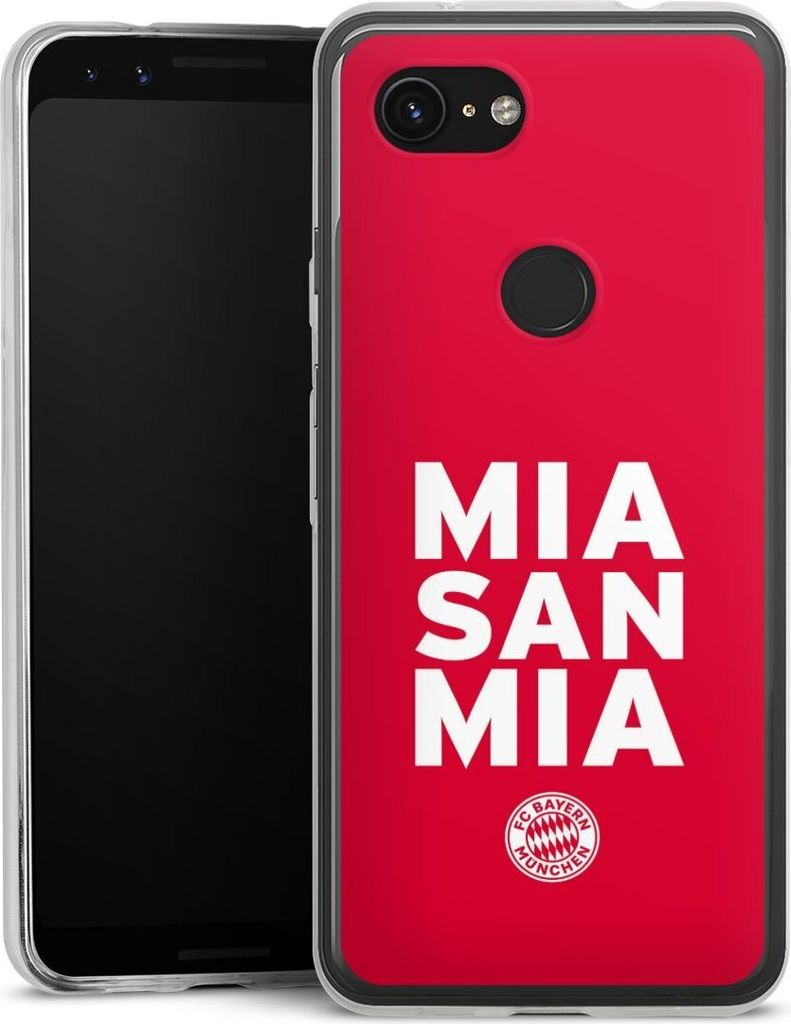 DeinDesign Slim Hülle für Google Pixel 3a Silikon Case Ultra Dünn Handyhülle FC Bayern München FCB Mia San Mia