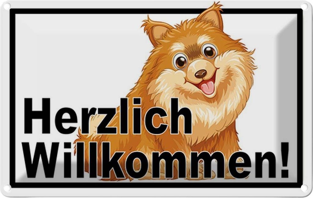 vianmo Blechschild 20x30 cm Herzlich Willkommen Hunde Tier Haustier Hund