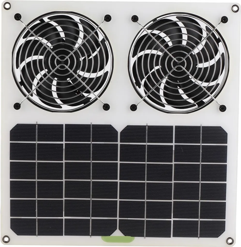 Ventilateur Solaire 12 Pouces 100W Étanche pour Poulailler et Serre