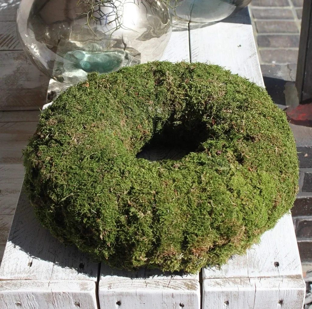 Couronne de mousse verte épaisse 30 cm avec base stable et durable