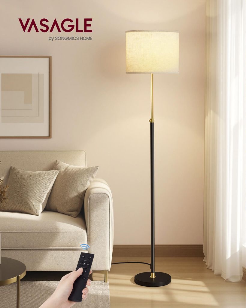 Stojací lampa VASAGLE, výškově nastavitelná, 140–170 cm, s Obrázek produktu  Obrázek vytvořený pomocí AI