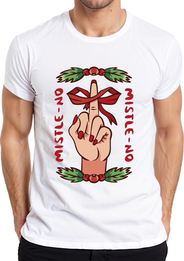 Mistle No Anti-Weihnachten - Weihnachtsgeschenk Christmas Herren T-Shirt, Weiß, L