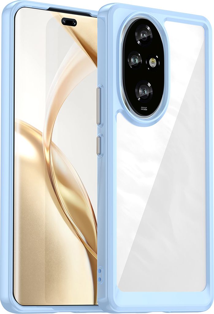 Schutzhülle für Honor 200 Pro Klar Rückseite Stoßfeste TPU Silikon Bumper Hülle Blau