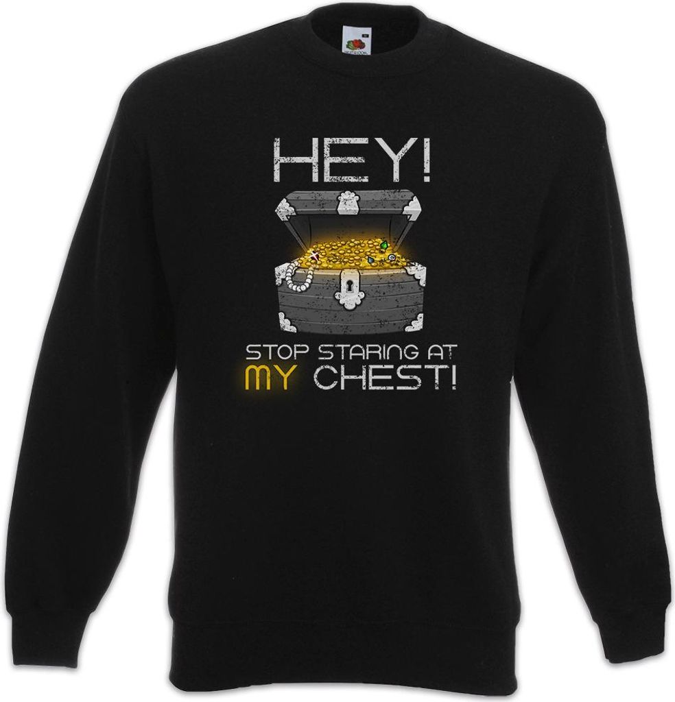 Urban Backwoods Hey Stop Staring At My Chest, Sweatshirt, Farbe: Schwarz, Größe: L