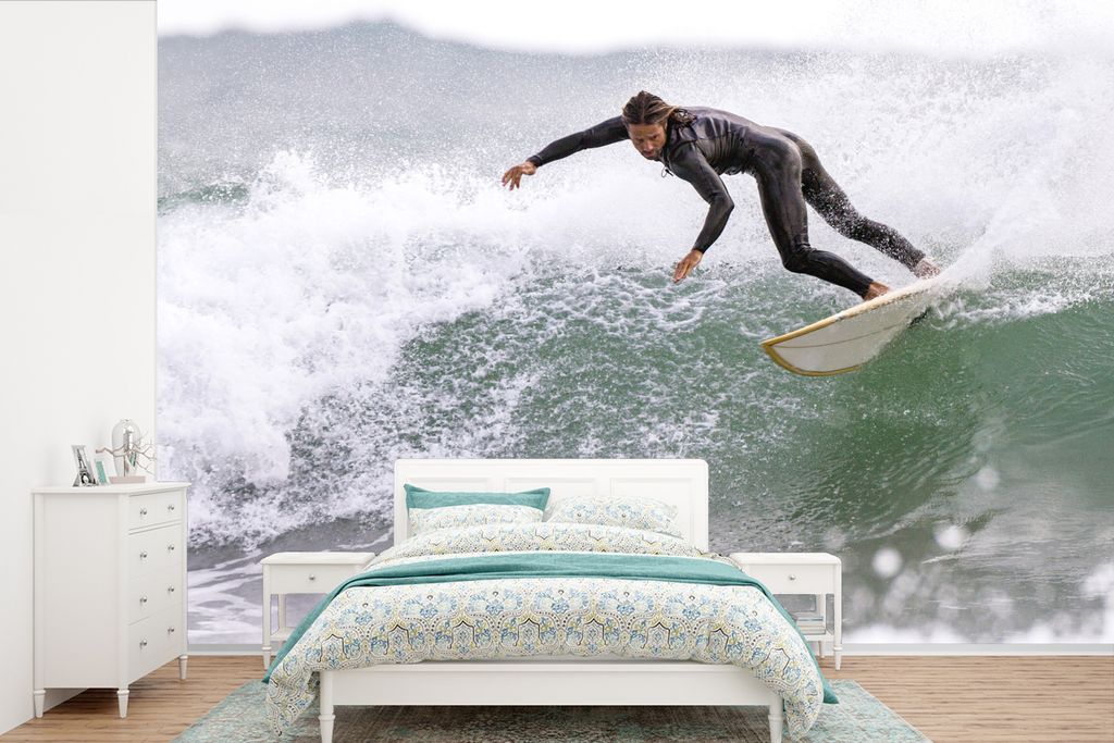 MuchoWow Fototapete für Wohnzimmer oder Schlafzimmer Wandtapete Vinyl Motivtapete Meer - Brandung - Wellen - 525x350 cm - Das Hintergrundbild