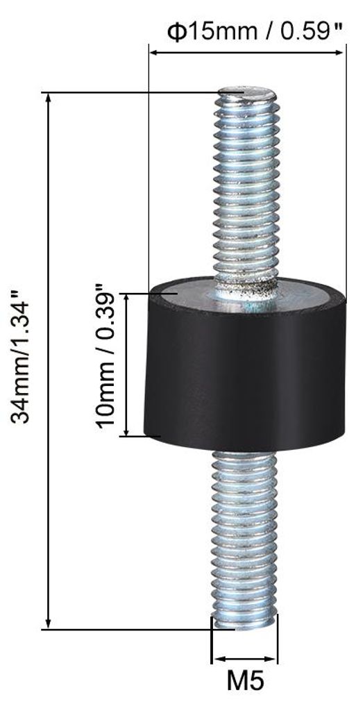 8 Stš¹cke Gummi Sto?d?mpfer Verdoppelt Enden Gummi Halterungen Schwingungsd?mpfer mit M5 x15mm Bolzen