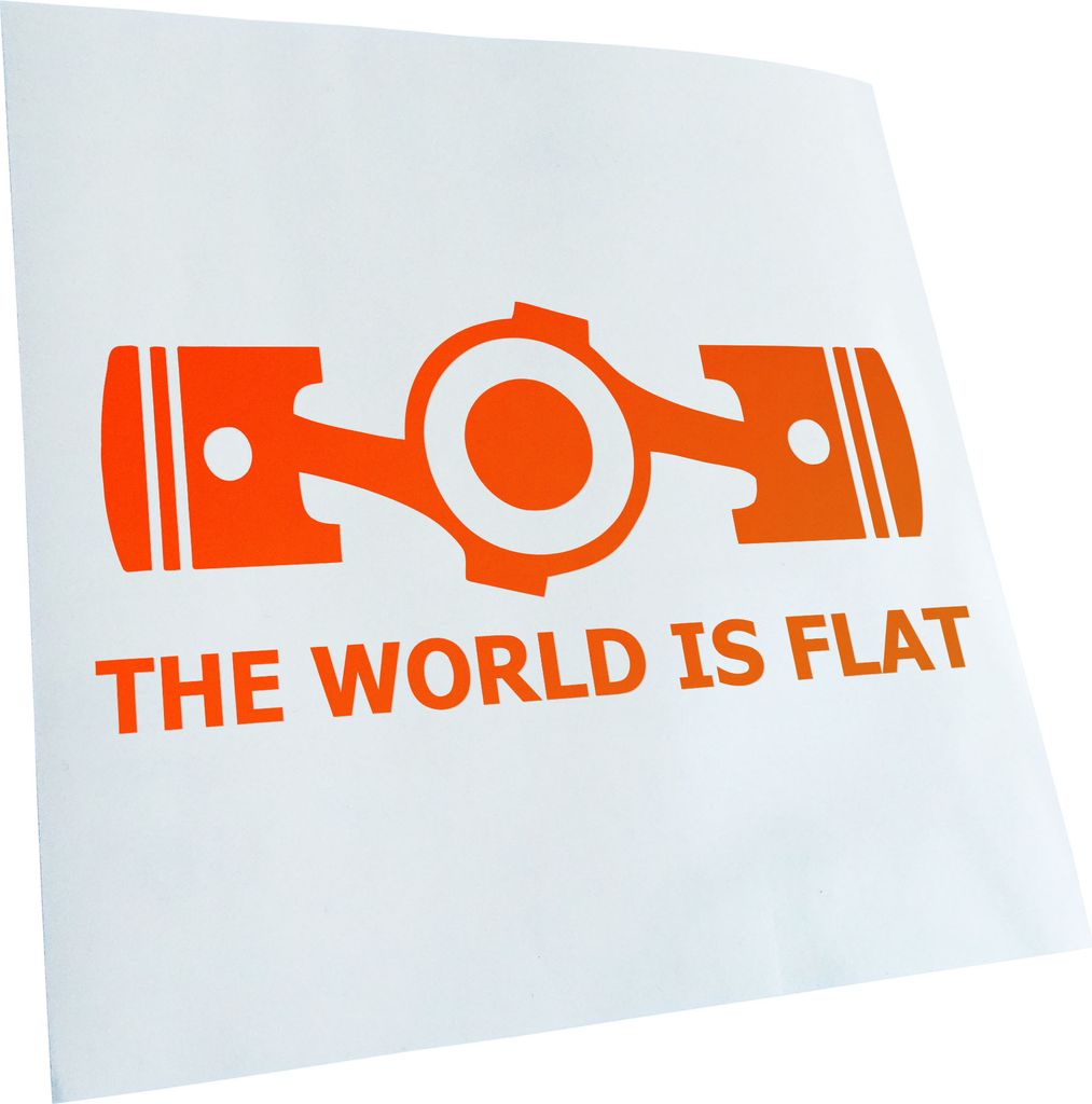 Kiwistar - Autoaufkleber - The World is Flat Heckscheibe - Aufkleber für Auto Kfz Fahrrad, LKW, Truck Mofa