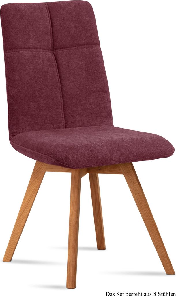 Esszimmerstuhl (8er-Set) Dimut 47x92x60 Eiche geölt/Marsala