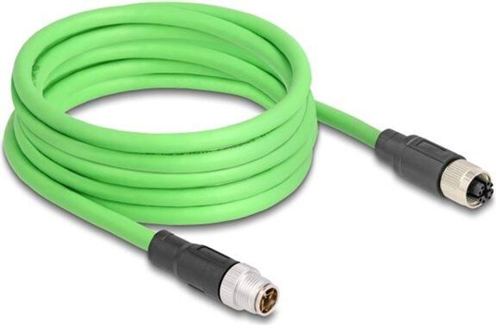 DELOCK M12 Kabel X-kodiert 8 Pin St. zu Bu. PUR(TPU) 5 m