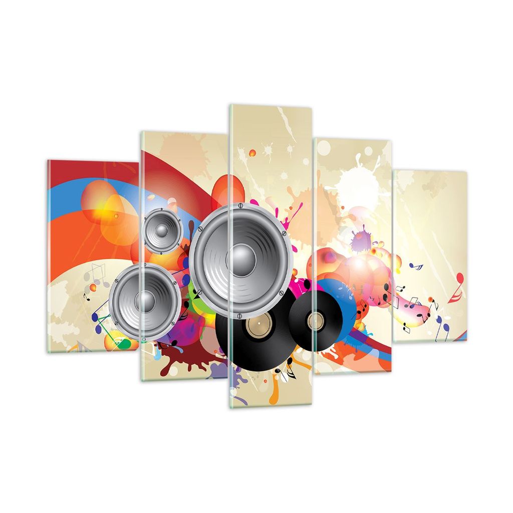 Bilder auf glas - Musik abstrakt Komposition Dekoration - 150x100cm - Glasbilder - Wandbilder - Kunstdruck - Wanddekoration aus Glas - Glas Bilder ...
