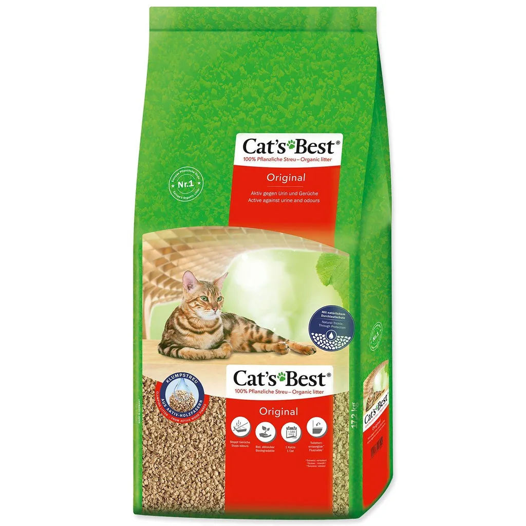 Litière Végétale Cat's Best Öko Plus 40 Litres - Compostable et Propre