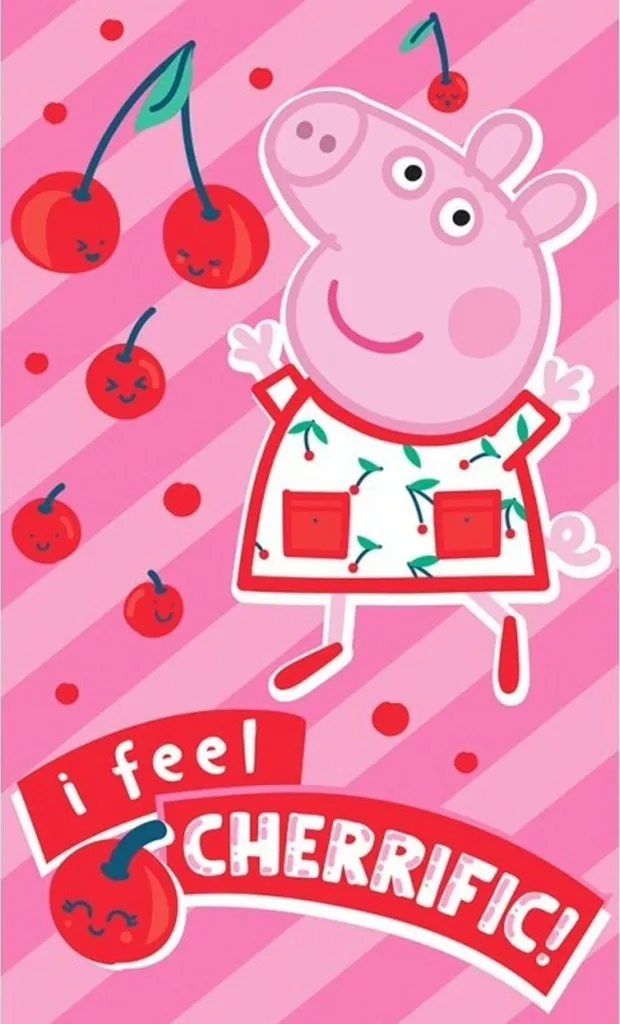Asciugamano Peppa Pig 30x50 in Cotone per Asilo: Morbido e Resistente