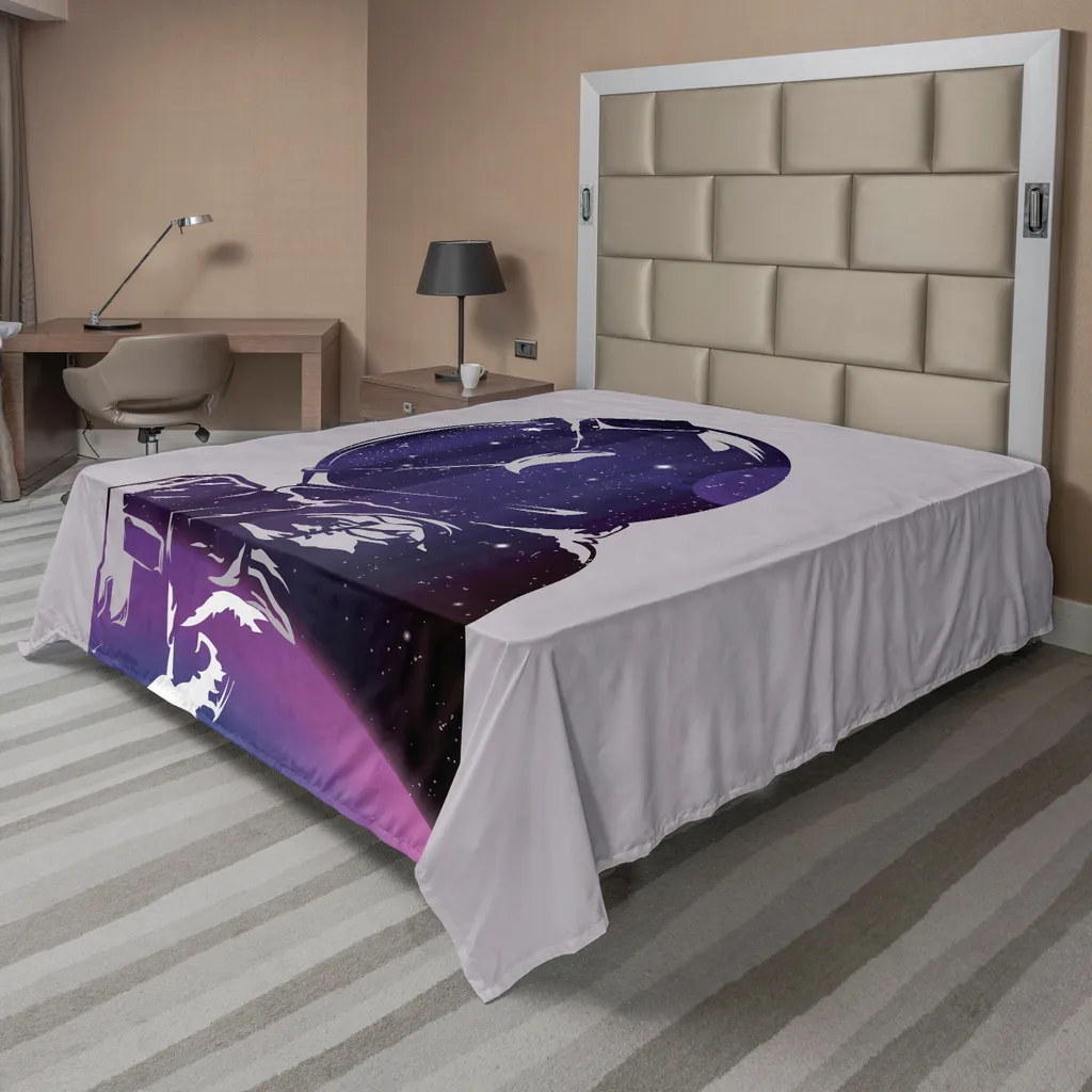 Offerta Lenzuolo Matrimoniale 275x260 ABAKUHAUS Rosa Lilla Spaziale