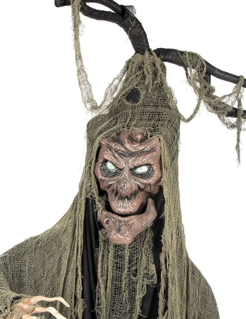 Arbre d'Halloween Ensorcelé : Yeux LED Rouges et Voix Sinistre Intégrée - 5