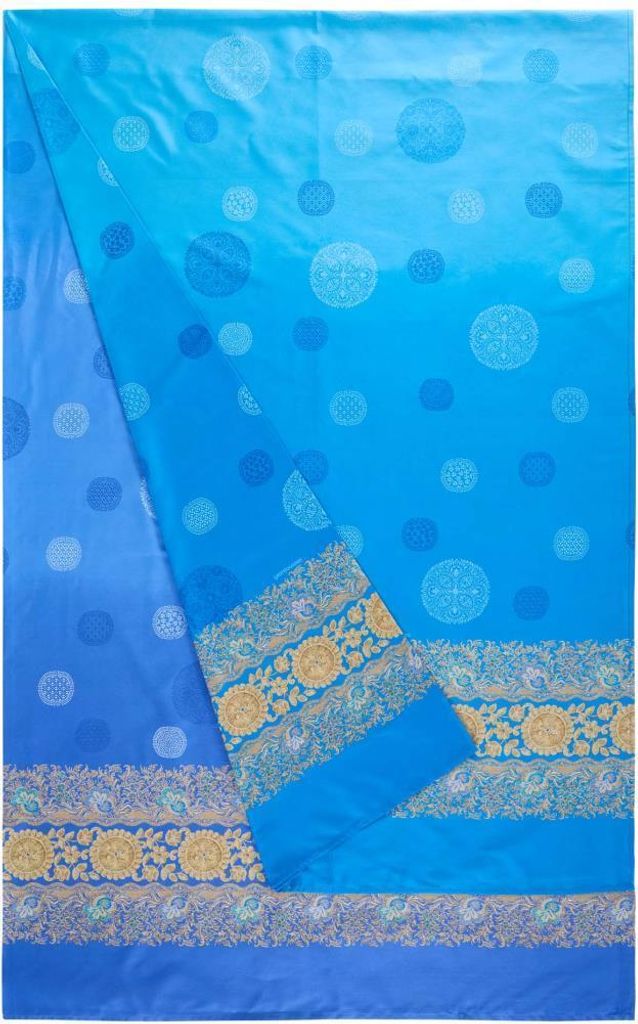 Bassetti Baumwoll-Foulard PALLAVICINO Farbe C1 AZURBLAU Größe 270x270