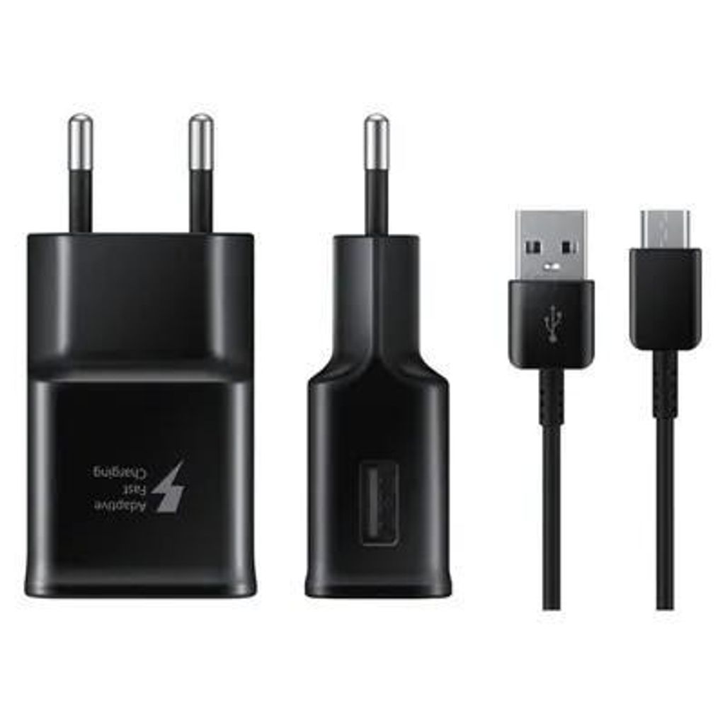Ladegerät für Original Samsung Netzteil EP-TA200 Schnell Ladegerät + USB-C Ladekabel Schwarz