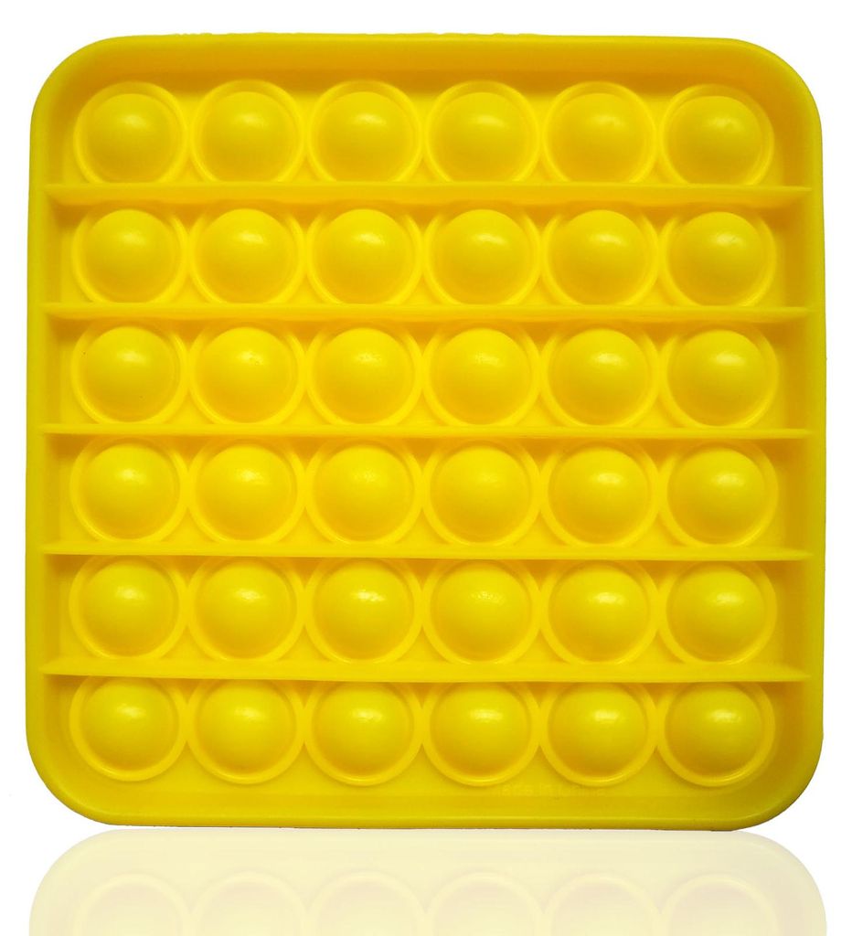 Fidget Toy Push Pop Bubble - Anti Stress Spielzeug - Viereck Gelb