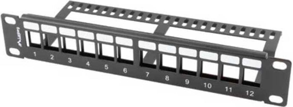 LANBERG Patchpanel Blank 12Port 1U Keystone Organizer schw.