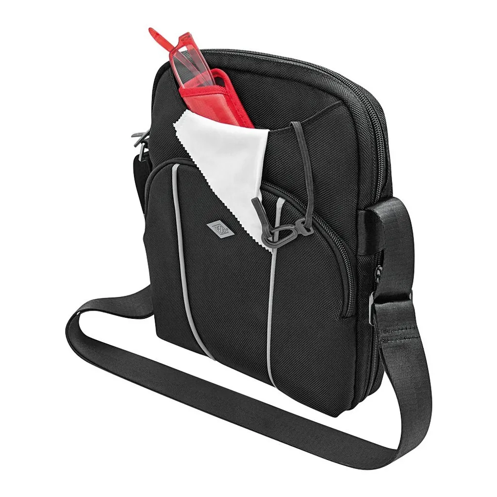 Sacoche Tablette Verticale en Polyester Noir - Messenger Bag Compact