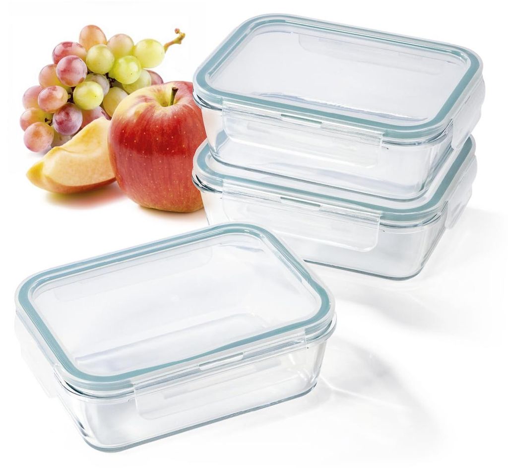 GOURMETmaxx Glazen luchtdichte containers met kliksluiting Productafbeelding 