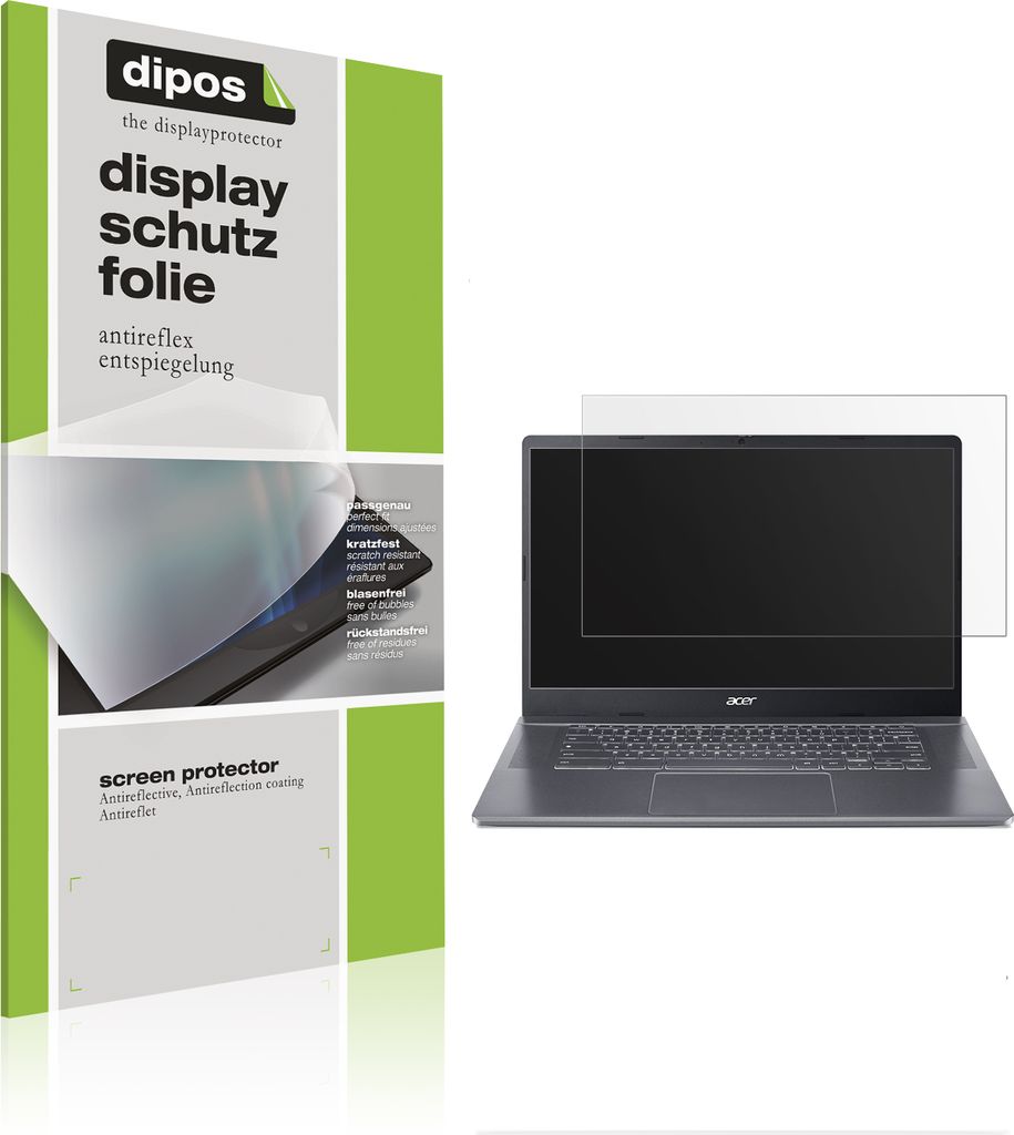 2x Schutzfolie für Acer Chromebook Plus 515 matt Displayschutzfolie Folie Display Schutz dipos