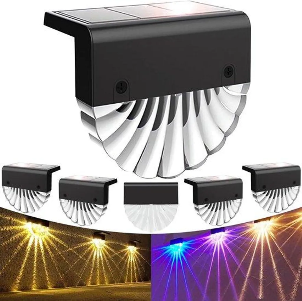 Lampes de jardin solaires étanches IP65 Lot de 6 LED Blanc et Couleur