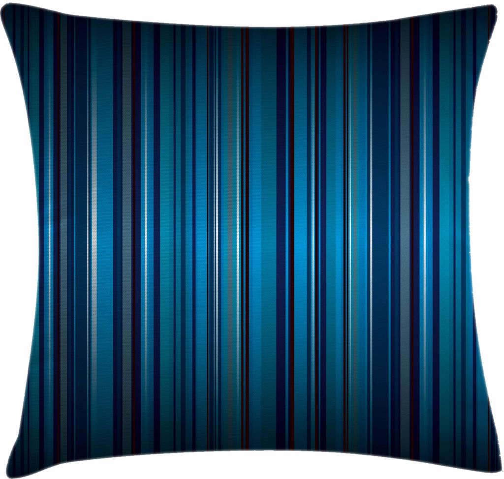 ABAKUHAUS Harbor-Streifen Kissenbezug, Vibrierender blauer Hintergrund Nvay mit dünnen vertikalen Linien modernes Design, 40 x 40 cm, Marineblau Teal