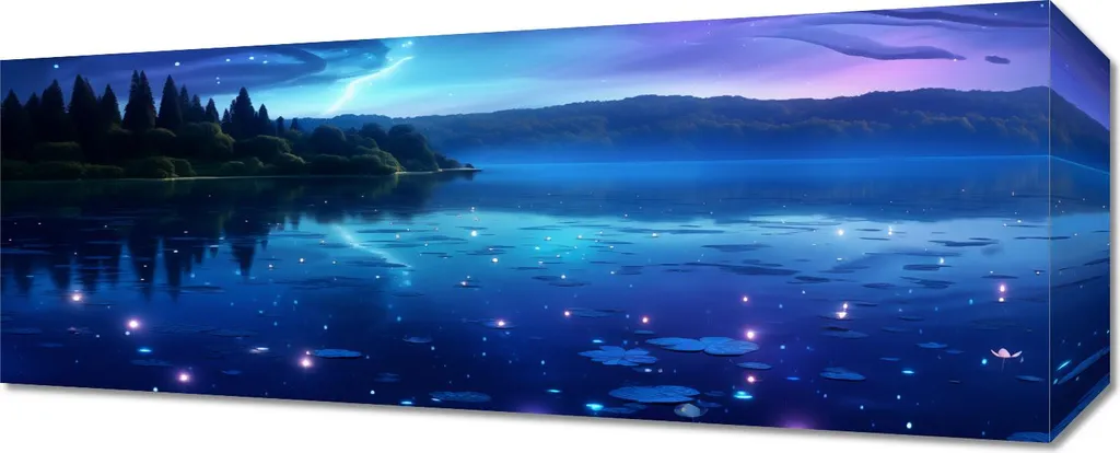 Tableau Panoramique Chuchotements des Lucioles 50x20 cm pour Salon Chic