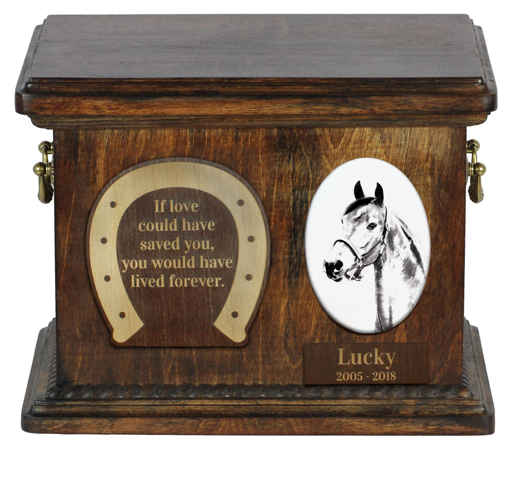 Morgan Pferd - Eine Urne für die Asche eines Pferdes, eine Urne für ein Pferd mit Foto, personalisierte Tierasche-Box von Art-Dog.