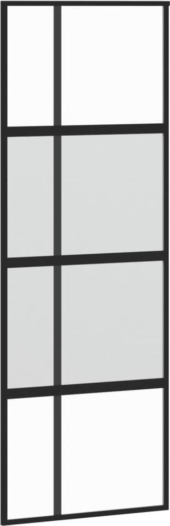 vidaXL Drzwi przesuwne czarne 76x205 cm szkło hartowane i Zdjęcie produktu 