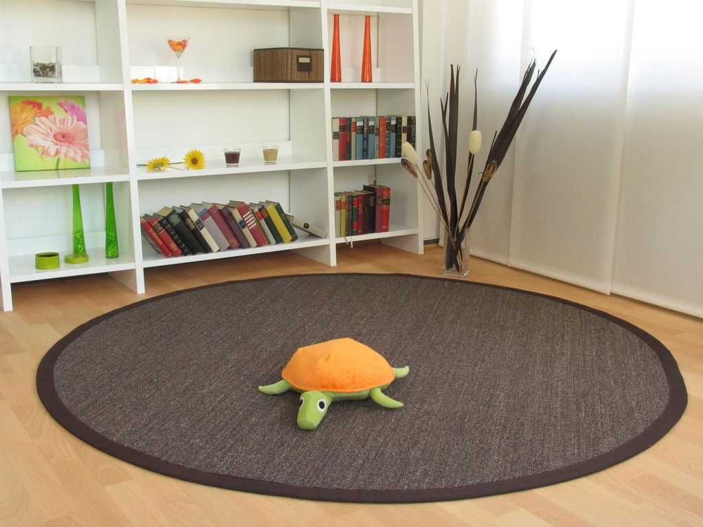 Astra Sisal Teppich Manaus mit Bordüre Farbe kaffee mocca braun 100% Sisal - 18 Größen, Größe: 65x140 cm
