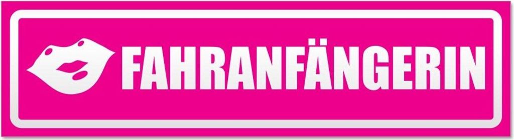 Kiwistar Fahranfängerin Kuss invertiert Magnetschild Schild magnetisch - 60cm Pink - Magnetfolie für Auto PKW Kfz
