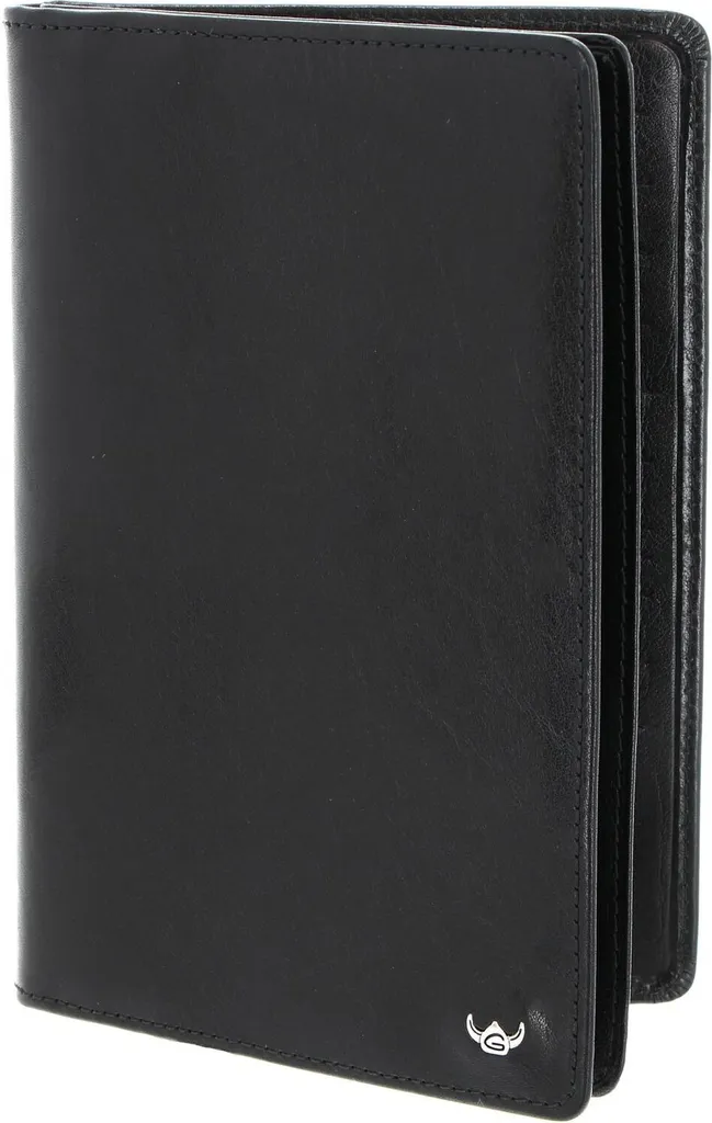 Compagnon de voyage en cuir pour documents d'identité Golden Head Noir