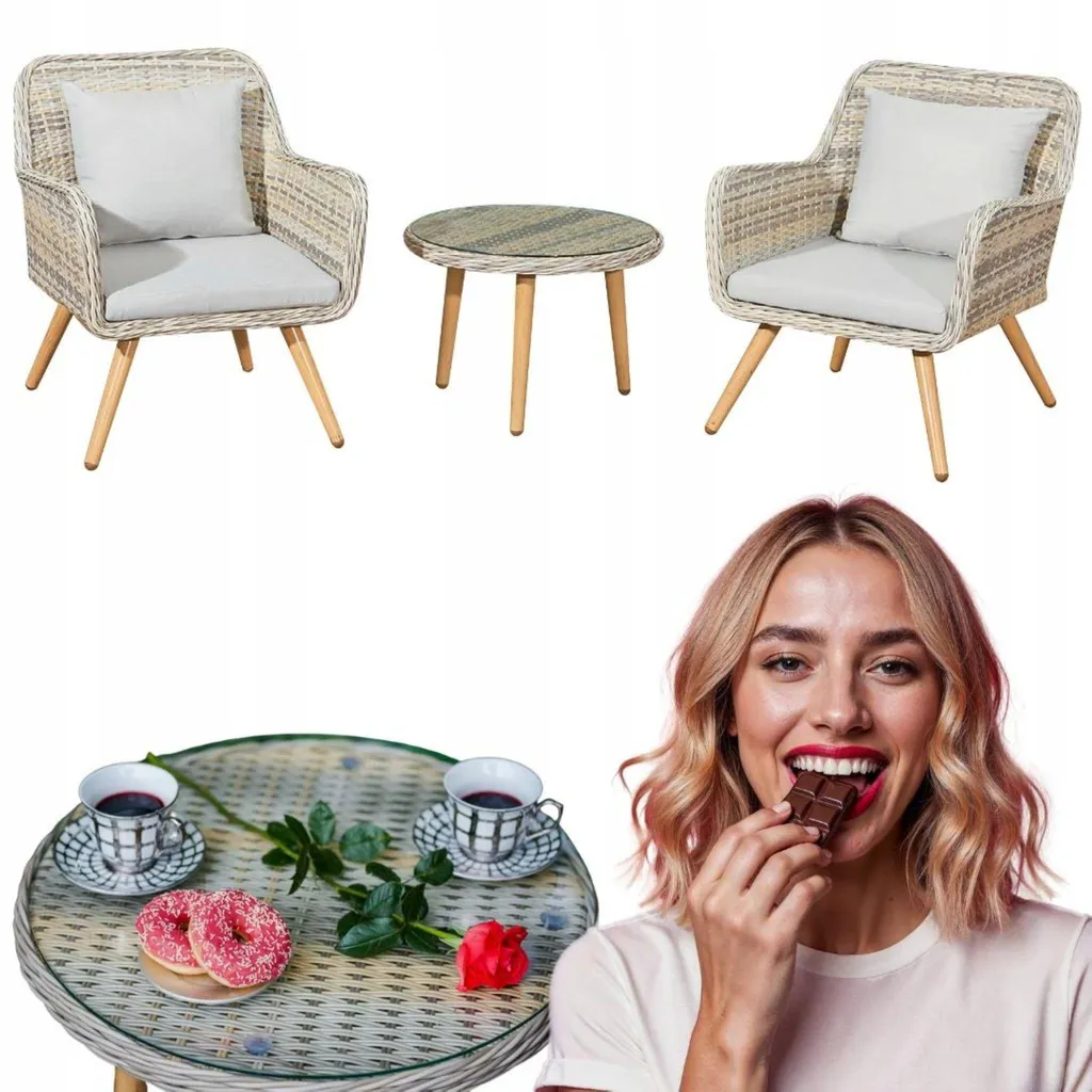 Aménagement de Balcon : Ensemble de 2 Fauteuils et Table BELICCO Gris