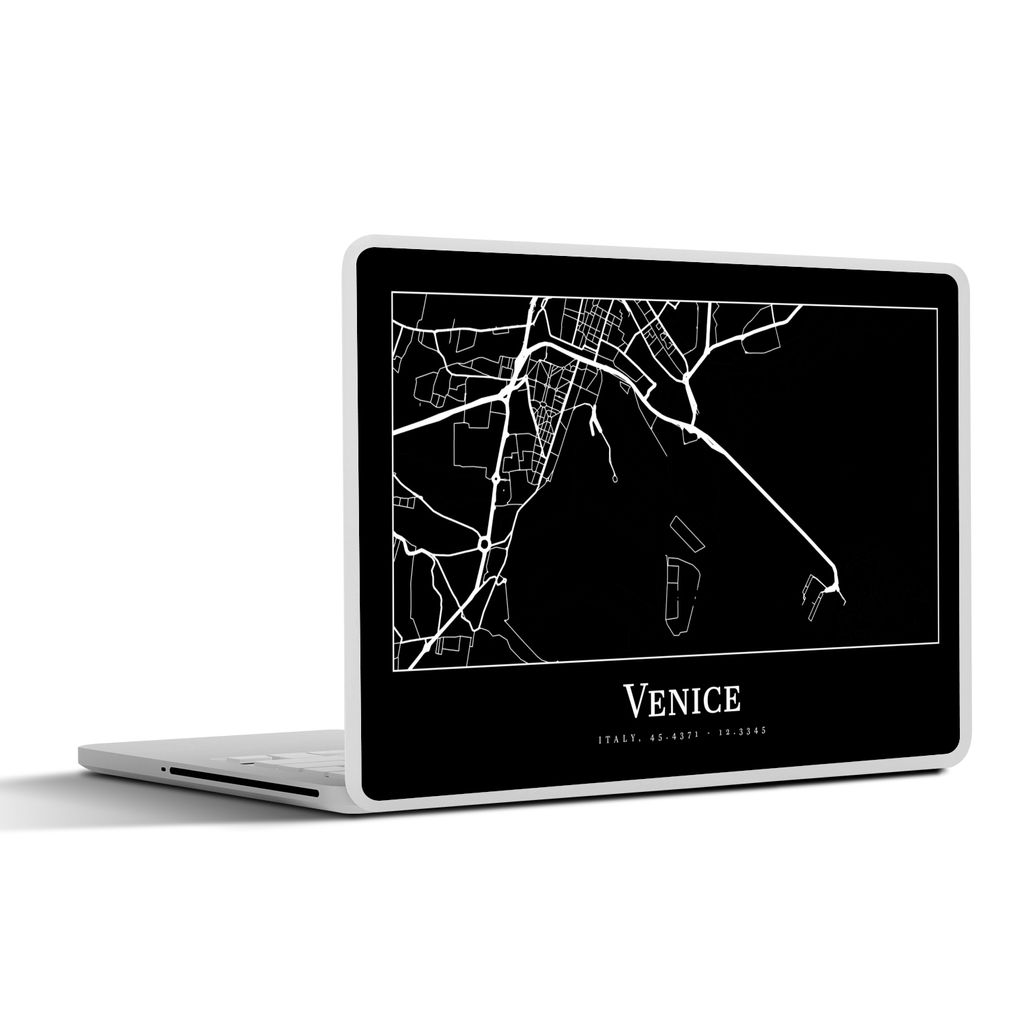 MuchoWow Laptop Aufkleber Sticker Cover Stadtplan - Venedig - Karte - Venedig 25x18 cm - Laptop-Deko