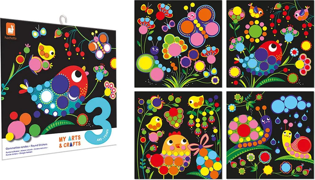 Janod Atelier Set Adesivi Rotondi: Giocattolo Artigianale per Regalo 3 Anni - 1