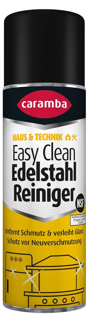Caramba Easy Clean Edelstahl Reiniger, Reinigungs- und Produktbild 