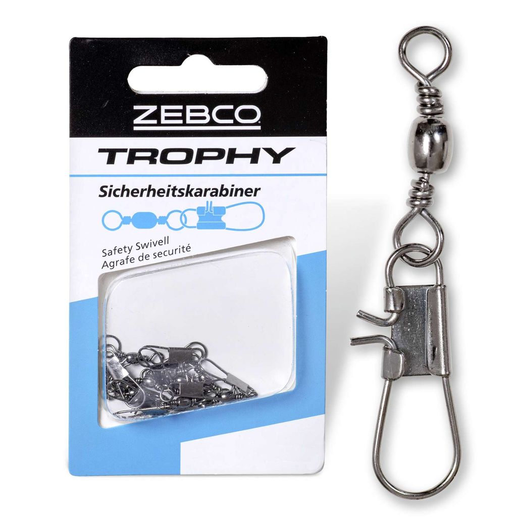 Zebco Trophy Sicherheitswirbel Angelwirbel mit Sicherheitskarabiner Gr. 2