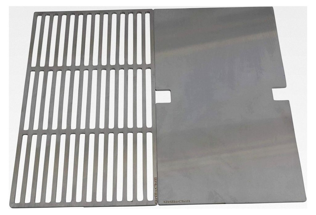 Grillrost und Grillplatte Kombination aus Edelstahl V2A 1.4301 für Weber Genesis II 2 E-310 GBS/E-340 GBS/S-340 GBS/E 315/E 325/E 335 ab Modell 20...