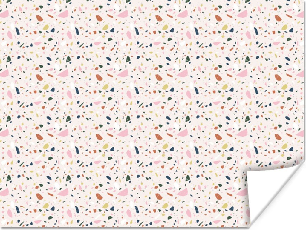 MuchoWow Poster Lehm - Muster - Terazzo 120x90 cm - Wandbild
