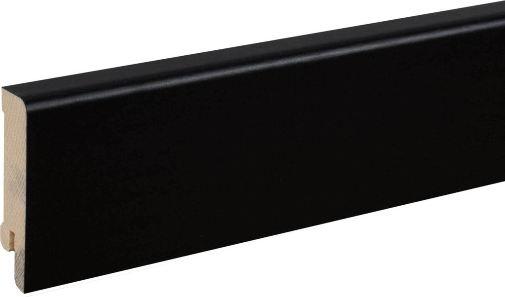Sockelleiste Massivholz 16 x 60 x 2500 mm Schwarz zum Kleben, Schrauben & Nageln Massivholz Fußleiste by PROVISTON 62.5 Meter | 25 Stück