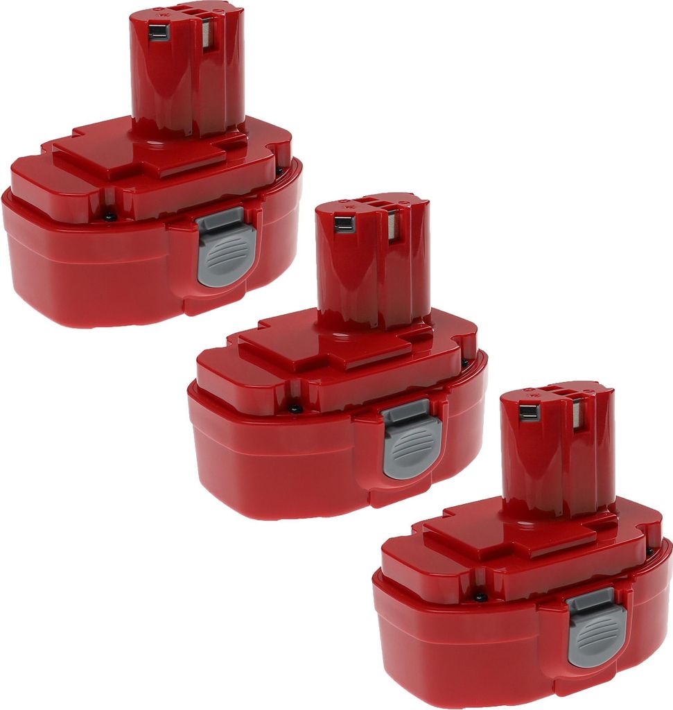 EXTENSILO 3x Akku Ersatz für Makita 192828-1, 1835, 193061-8, 192829-9, 193102-0, 1822, 1833, 1823, 1835F, 1834 für Werkzeug (3300 mAh, NiMH, 18 V)