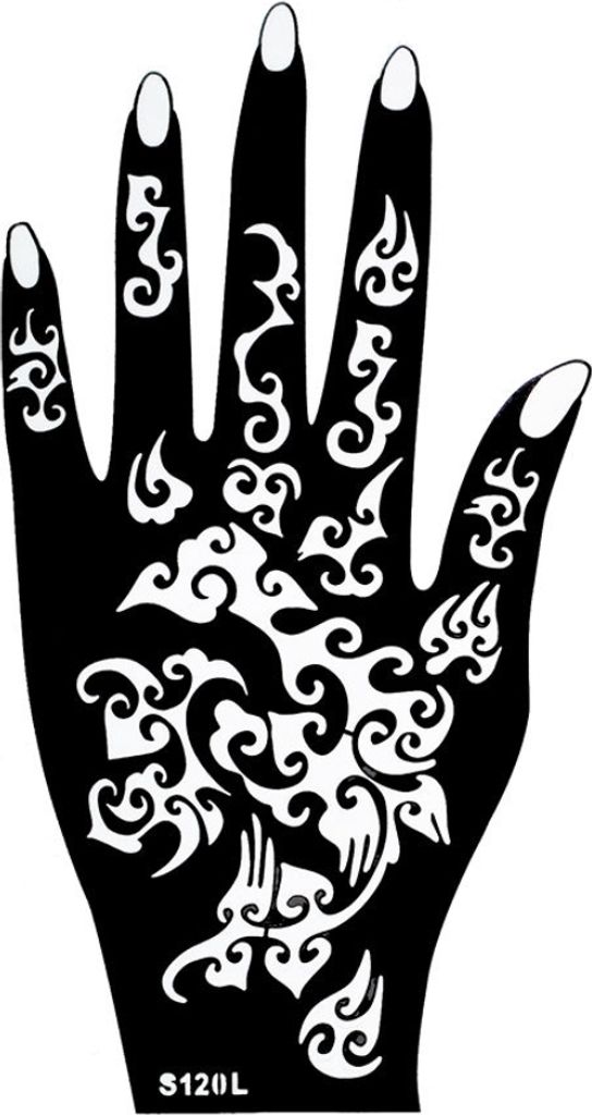 Henna Tattoo Schablone für die Linke Hand Produktbild 